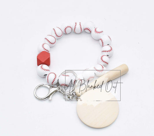 ADULT SIZE Baseball Bracelet with Wooden Bat and Disc