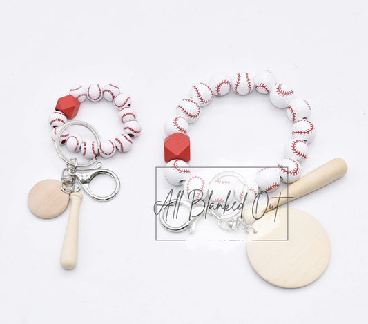 EXCLUSIVE MINI Child Baseball Bracelet with Wooden Bat and Disc